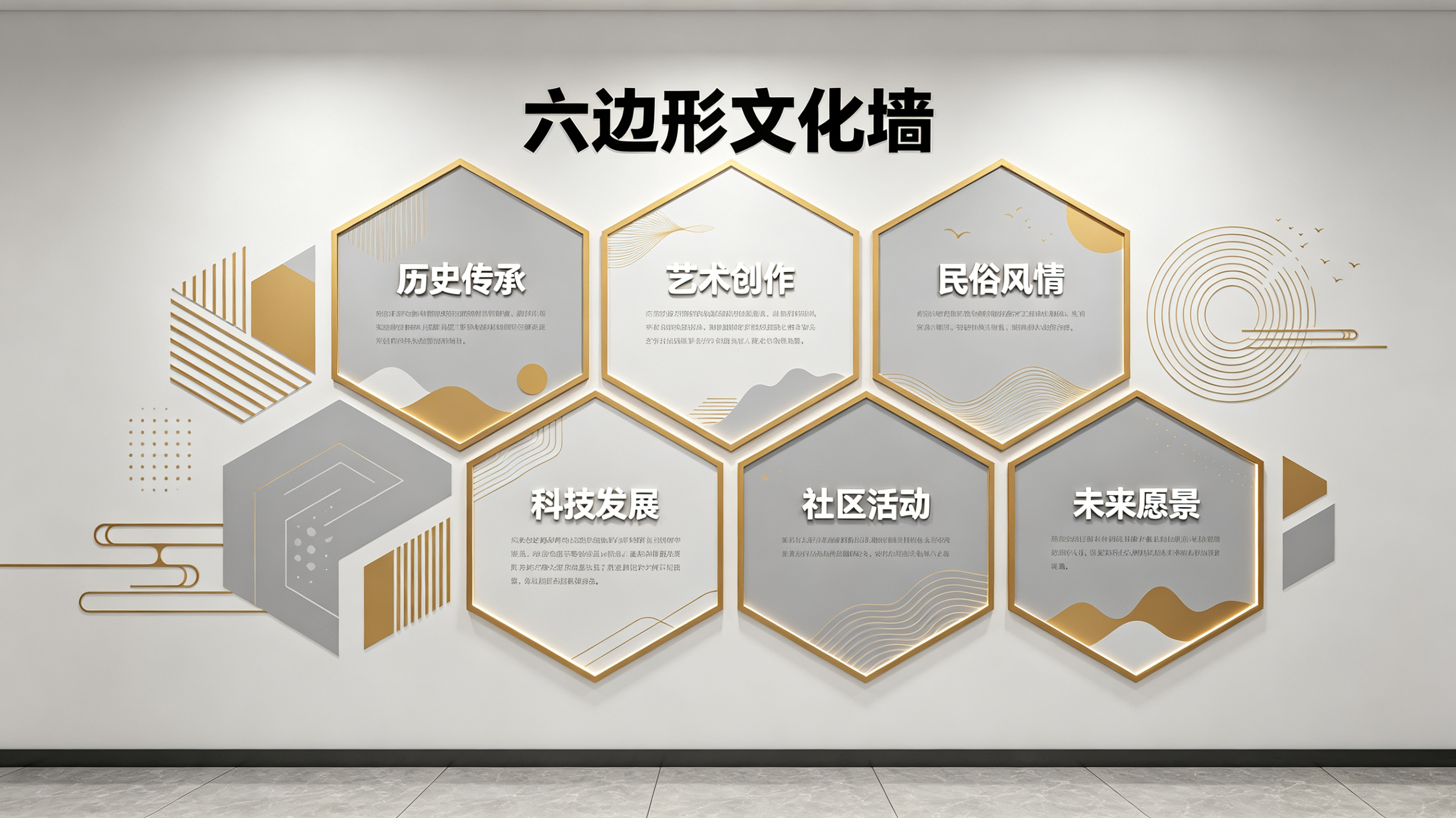 凤庆企业文化墙 | 六边形信息美学